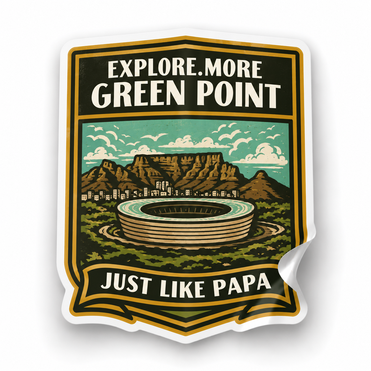 Just Like Papa Destination Sticker - Green Point