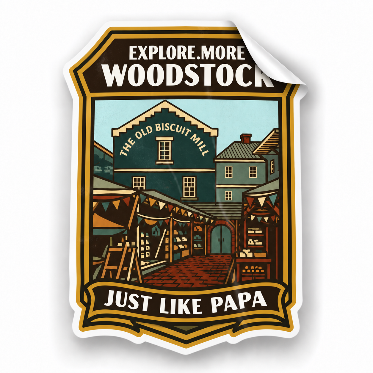 Just Like Papa Destination Sticker - Woodstock