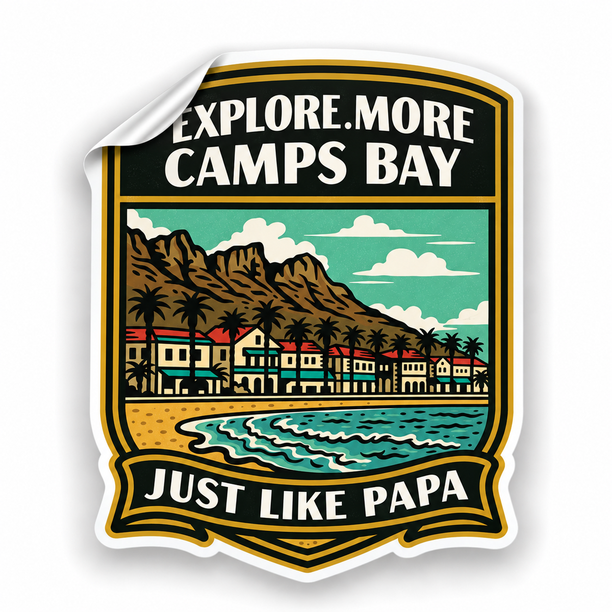 Just Like Papa Destination Sticker - Camps Bay