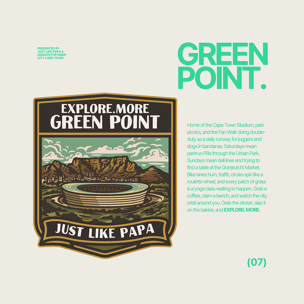 Just Like Papa  Destination Sticker - Green Point