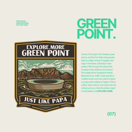 Just Like Papa  Destination Sticker - Green Point