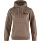 Brown hoodie with Fjällräven logo on a white background